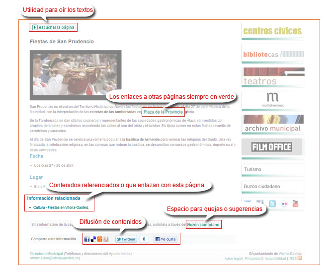 Body of the page space where the relevant information for this page appears